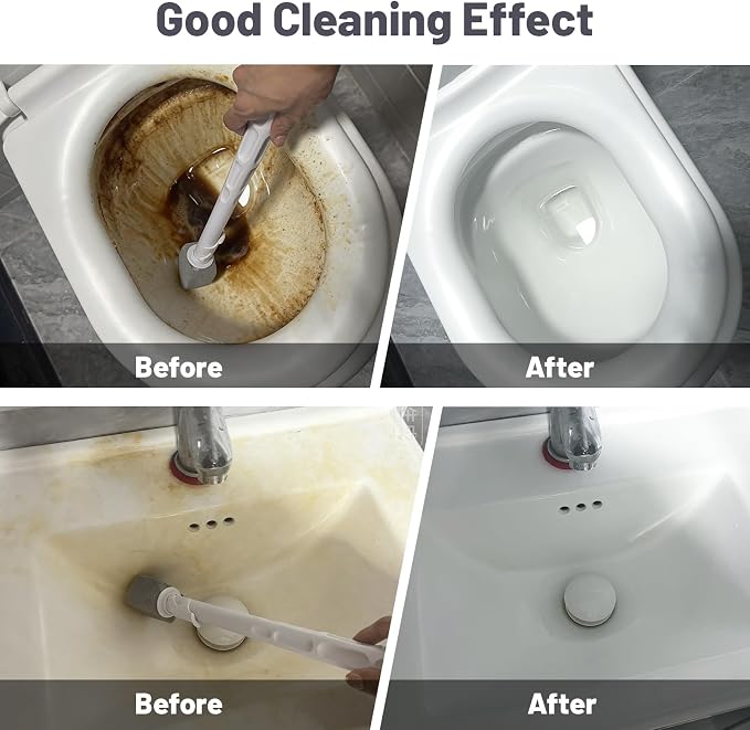 Upgrade Pumice Stone Toilet Bowl Cleaner for Toilet Bath Kitchen Household Cleaning,16.7Inch Bathroom Cleaner Brush Toilet Wand+ Pumice Stones (7 Pack)