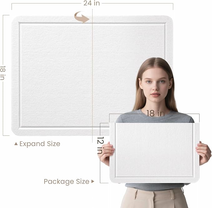 Felt Bulletin Board 24x18 inches, Decorative Pin Board for Home & Office | Cork Board Alternative for Wall with Push Pins, Display Mood Board for Photos, Notes & Reminders