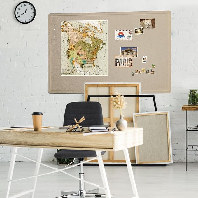 Felt Bulletin Board 72x48 inches, Decorative Pin Board for Home & Office | Cork Board Alternative for Wall with Push Pins, Display Mood Board for Photos, Notes & Reminders