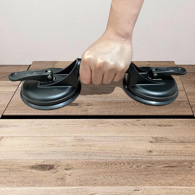 FCHO Floor Gap Fixer Tool for Laminate Floor Gap Repair Include Suction Cup and Mallet (Can't use on scraped surface floor) | Vinyl Floor Gap Repair Tool With Suction Cup Mallet Can't use on scraped surface floor, Smooth Surface Use