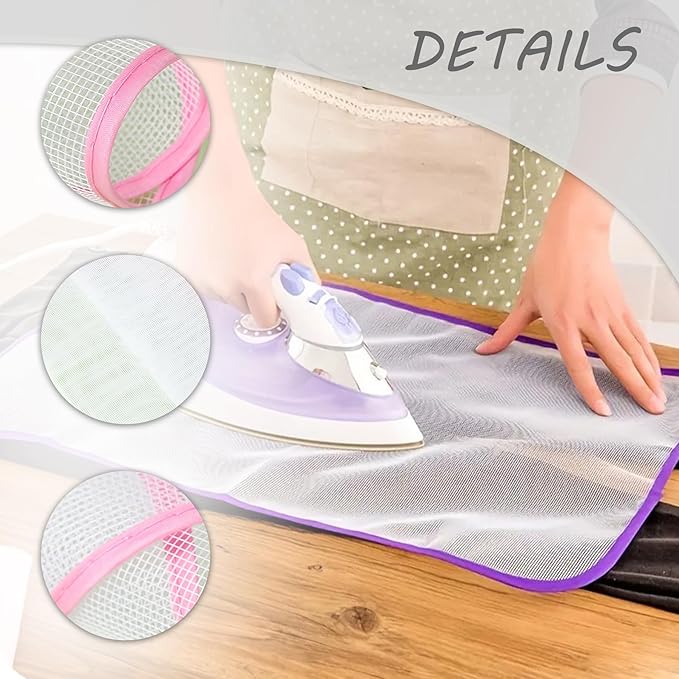Protective Ironing Mesh Mat - Heat-Resistant Pressing Pad with Non-Stick Surface for Fabric Care(4PCS)