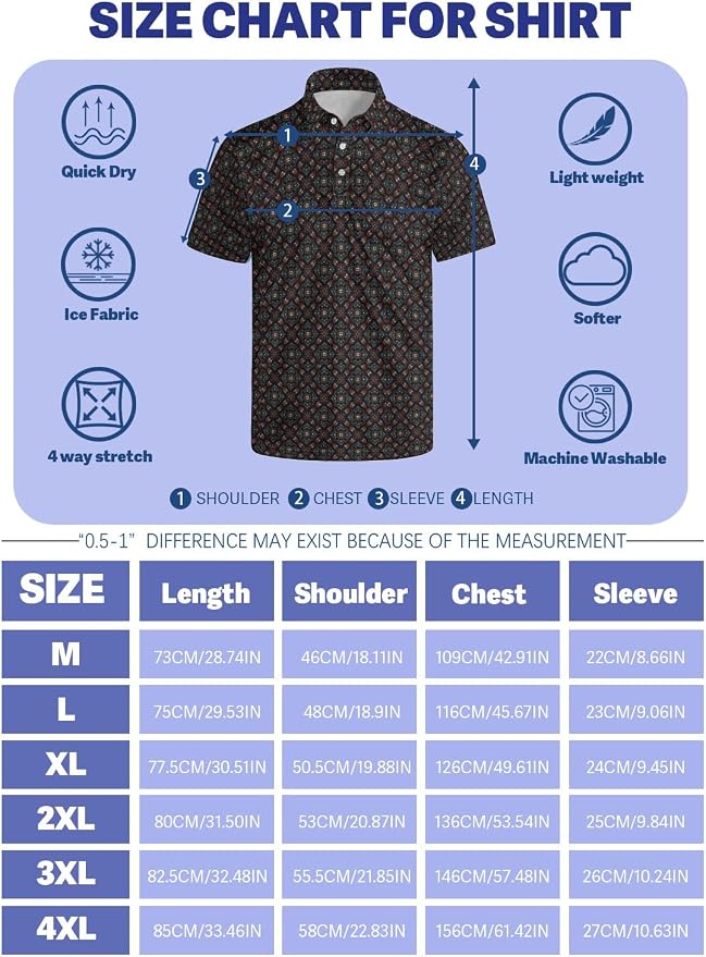 Polo Shirts for Men Moisture Wicking Mens Polo Shirts Patriotic Shirts for Men