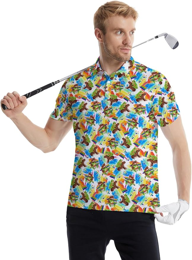 Polo Shirts for Men Moisture Wicking Mens Polo Shirts Patriotic Shirts for Men