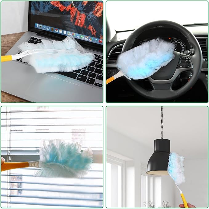 Duster Refills Static Dust Removal Compatible with Swiffer for Dusting 30ct | Disposable Alternative Replacement Head for Swiffer Duster Refills,for Dusting Electronics,Furniture,Blinds,Ceiling Fans