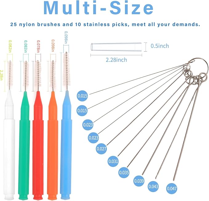 35 Pcs Shower Head Cleaner Tool Multi-Size, Shower Head Cleaning Brushes for Small Hole Nozzle, Showerhead Cleaner Picks Unclogger for Household Bathroom | Multi-Color Set