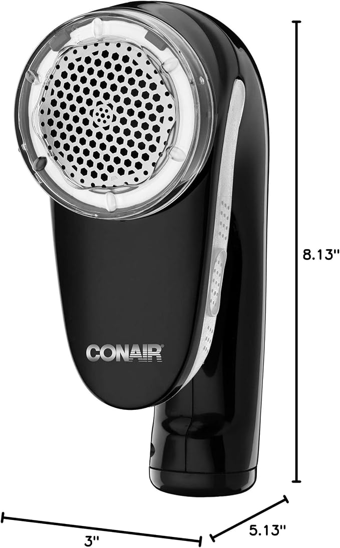 Conair Fabric Shaver and Lint Remover, Rechargeable Portable Fabric Shaver, Black