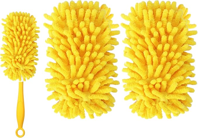 Reusable Chenille Duster Refill Compatible with Swiffer Duster | 360 Heavy Duty Dusters Refills - Washable Microfiber Ceiling Fan Duster for Swiffer Dusters, 2 Pack(Handle is Not Included)