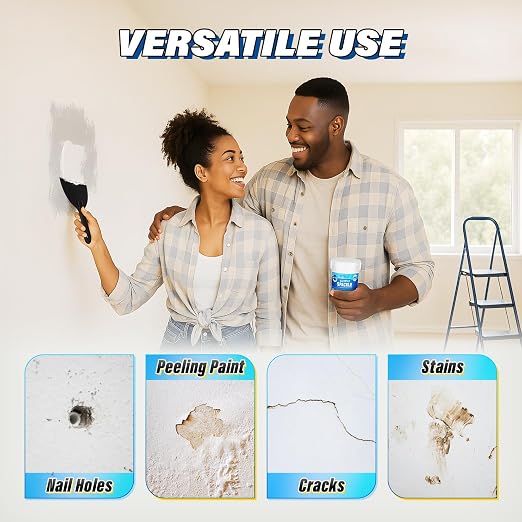 DIYSELF 16-Piece Drywall Repair Kit, Spackle Wall Repair with Mesh Patches | 2 Jars of Repair Putty, Self-Adhesive Mesh Patches, Drywall Patch Kit for Cracks, Wall Hole Repair Kit for Homes and Renters