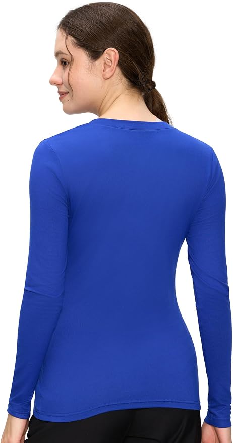 COZYFIT Women’s Underscrub Tee, V-Neck Long Sleeve Undershirt | Soft & Easy Care Fabric, Slim Fit, Smooth Touch, Comfort V-Neck Tee, Machine Wash, Multiple Sizes for Choose