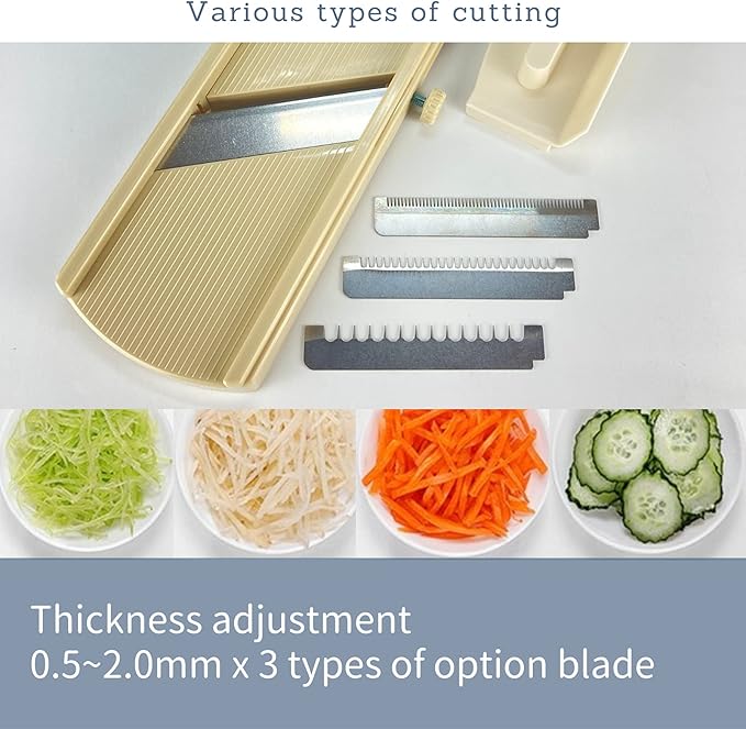 Mandoline Slicer for Vegetable, Fruit [Made in Japan] Kitchen Peelers Japanese Stainless Steel Blade