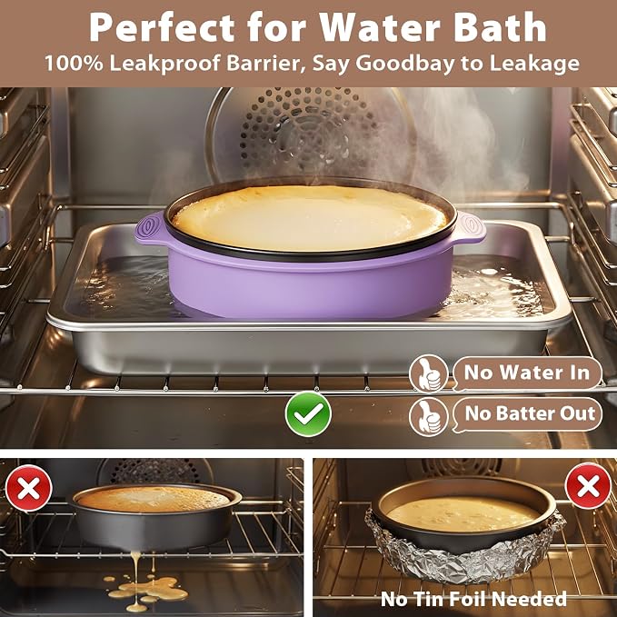 Springform Pan Set of 3 Leakproof Spring Form Pan for Cheesecake, Nonstick 4 7 9 Inch Cheesecake Pan with Silicone Protector, Springform Cheese Cake Pans Sets for Baking with 50Pcs Parchment Paper