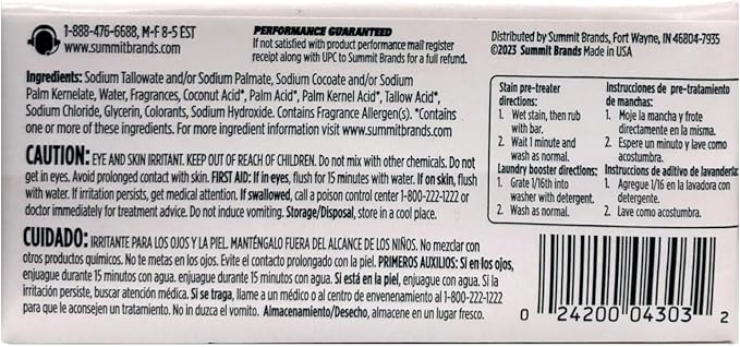 Fels Naptha Laundry Soap & Stain Remover Bar, Pack of 4