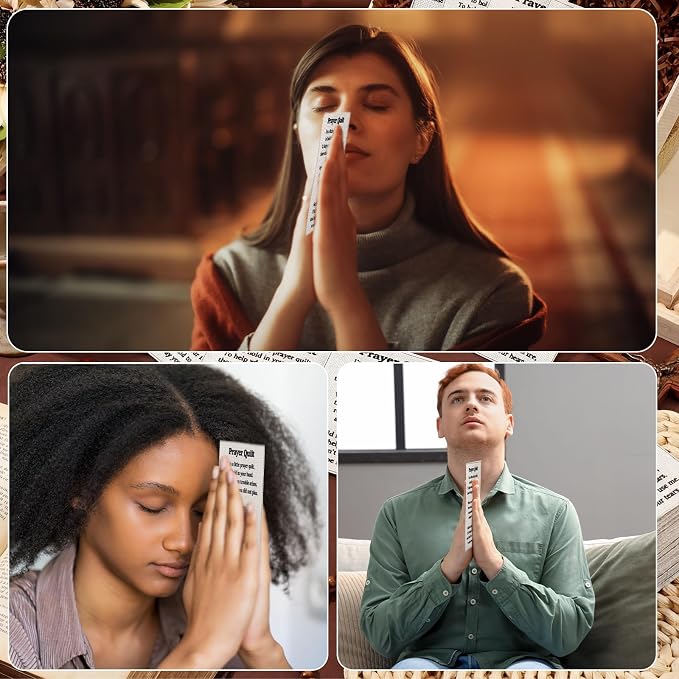 Gilprop 50 Pcs 6 x 4 Inch Prayer Quilt Panels, Pre-Cut Christian Fabric Squares with Inspirational Prayer Verses for Christian Crafts and Gifts, Church Ministry, Care Packages