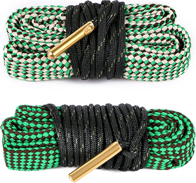 2Pack/3Pack Bore Rope Brush Gun Cleaner Cleaning Snakes, Barrel Snake for 5.56mm/.223/.22/9mm/Cal .380/12 GA/. 30 Cal/.308/.44 Cal. Rifle Shotgun Gun Cleaning(Choose Your Cal)