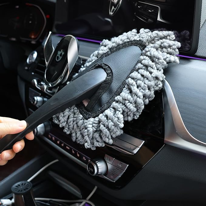 2 Pack Super Soft Microfiber Duster Brush, Dusting Tool, Cleaning Brush, Car Dash Cleaner, Cleaning Tools for Car Cleaning, Home Kitchen, Computer