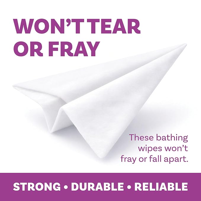 Extra Large Body Wipes for Adults Bathing No Rinse - 40 Ultra Thick Disposable Shower Wipes for Men, Women & Elderly - Great for Gym, Camping, Post Surgery - Lavender