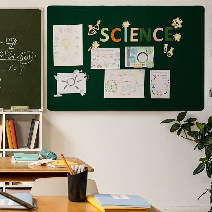 Felt Bulletin Board 60x36 inches, Decorative Pin Board for Home & Office | Cork Board Alternative for Wall with Push Pins, Display Mood Board for Photos, Notes & Reminders