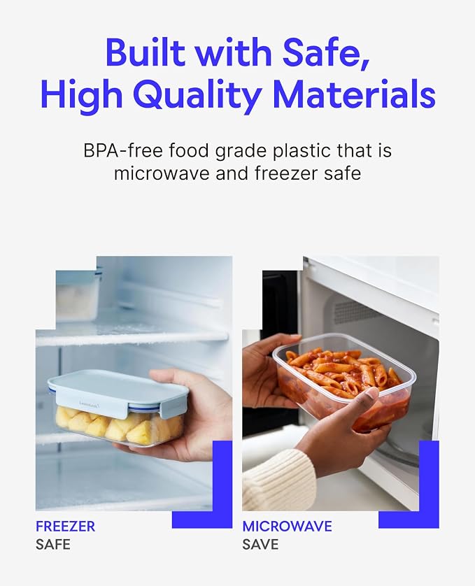 LocknLock Classic-Plus Plastic Food Storage Container | Airtight Plastic Food Storage Containers with Lids | BPA Free Stackable Food Storage for Meal Prep, Leakproof, Freezer & Dishwasher Safe, 3.8L
