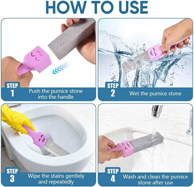 27 Pack Cleaning Pumice Stone Toilet Bowl Stick Cleaner with Handle Hard Water Ring Calcium Buildup Stains Remover Powerfully for Cleaning Toilet Bathtubs Kitchen Sink Grill Pools