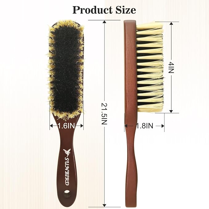 Clothing Brush & Lint Remover for Clothes | For Sweaters, Suits, Cashmere, Wool, Velvet, Suede Jackets, Pet Hair Removal, Natural Solid Wood Handle, Gentle Lint Brush