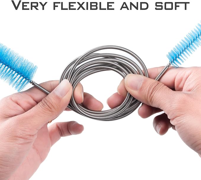 5p Dryer Vent&AC Drain Line Cleaner Brush,Multifunctional Pipe Cleaning | Dryer Vent, Flexible design for Sink, Shower Drain, Vacuum Hose, Hookah, P Trap & Snake Drain Unclogger