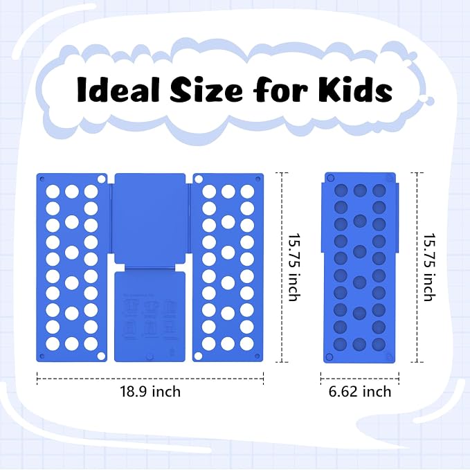 Kids Shirt Folding Board Perfect Size 15.75"x18.9" for Children Blue
