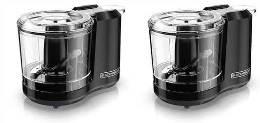 BLACK+DECKER 1.5-Cup Electric Food Chopper, One Touch Pulse, 150W Motor, Stay-Sharp Blade, Dishwasher Safe (Pack of 2)
