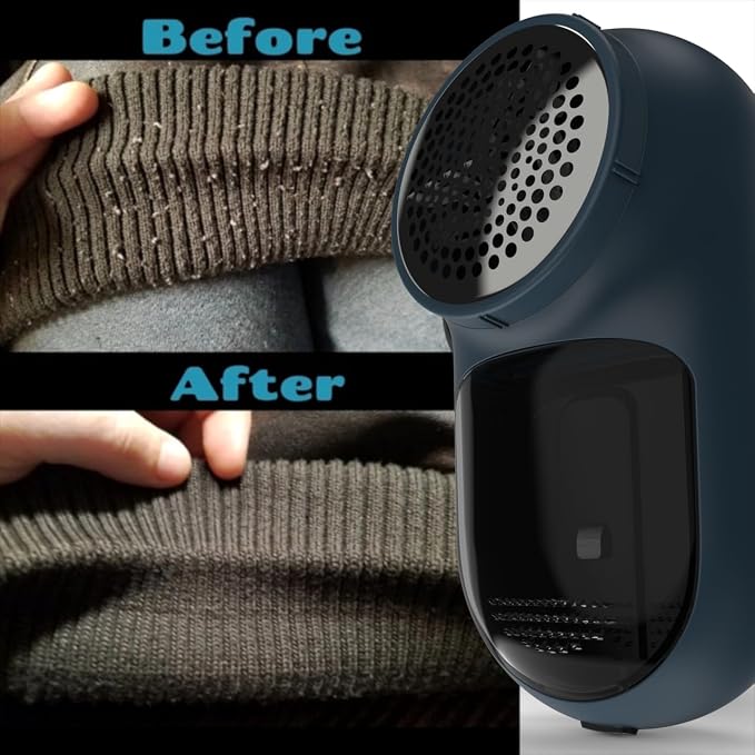 Rechargeable Fabric Shaver, Magictec Lint Remover Sweater Defuzzer Lints Fuzzs Pills Pilling Trimmer for Clothes and Furniture -Battery Operated (Coastline)