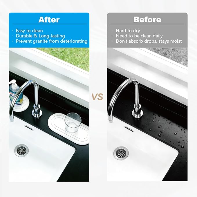 2PCS Water Absorbing Stone Tray, Quick Drying Diatomite Bathroom Tray, Drying Stone for Kitchen Counter, Soap Dish Dispenser Vanity Organizer
