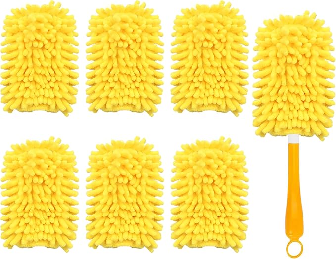 Reusable Duster Refill Compatible with Swiffer Hand Duster, Duster Refills | Washable Pet Heavy Duty Dusters Refills for Swiffer Duster 3ft 6ft Extended Handle, 6 Pack (Handle is Not Included)
