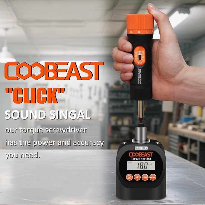 coobeast 38Pcs Preset 1/4” Drive Torque Screwdriver with S2 Bits | Torque Wrench Screwdriver Set,for Maintenance,Tools,Bike Repairing,Mounting,Inch Pound Torque Range 10-70 In-lb