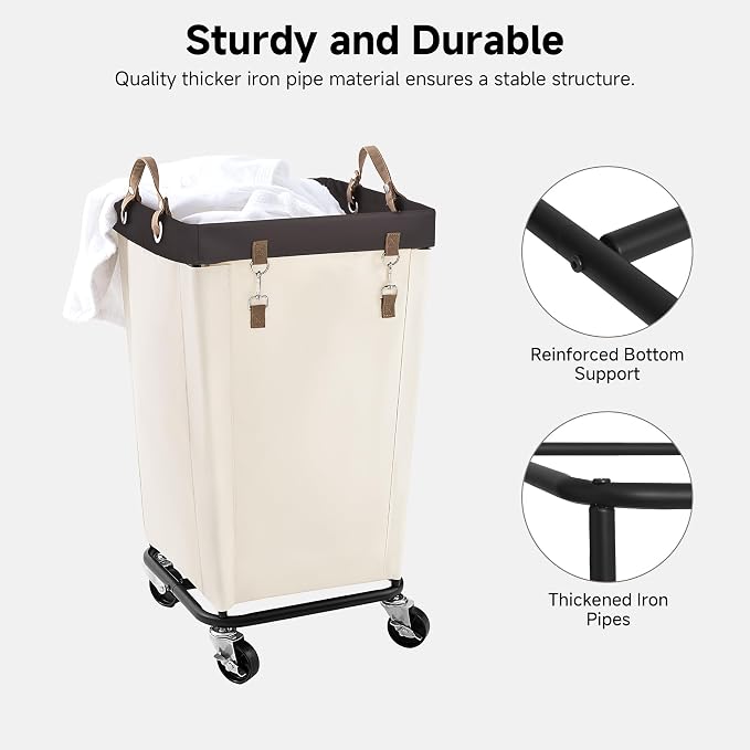 StorageWorks 110L Laundry Basket with Wheels, Rolling Hampers for Clothing