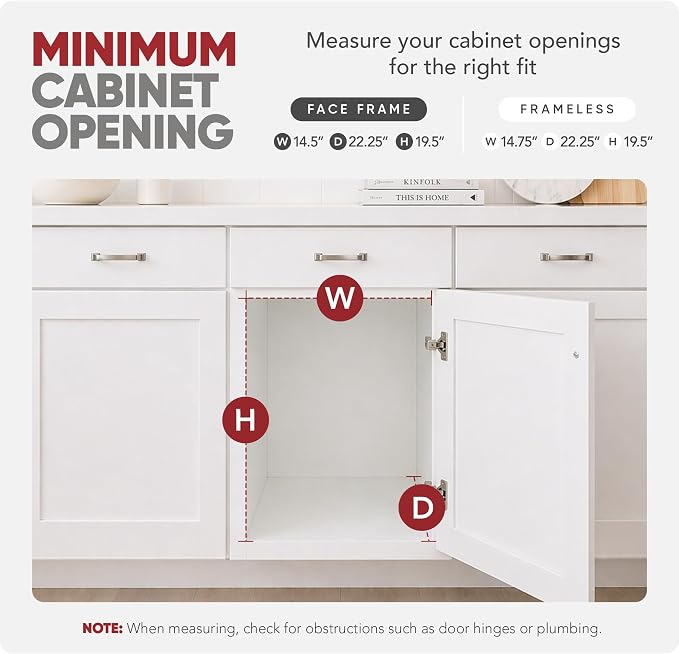 Rev-A-Shelf Pullout Organizer for Cabinets, Min Opening Width of 15" | Two-Tier Steel Shelf for Kitchen or Vanity Cabinet Organization, Heavy Gauge Wire Slide Out Storage Basket, 5WB2-1522CR-1