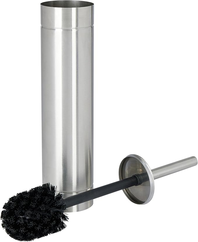 Bath Bliss Toilet Brush with Weighted Base | Slender Design | 360 Degree Brush | Bathroom Cleaning | Stainless Steel