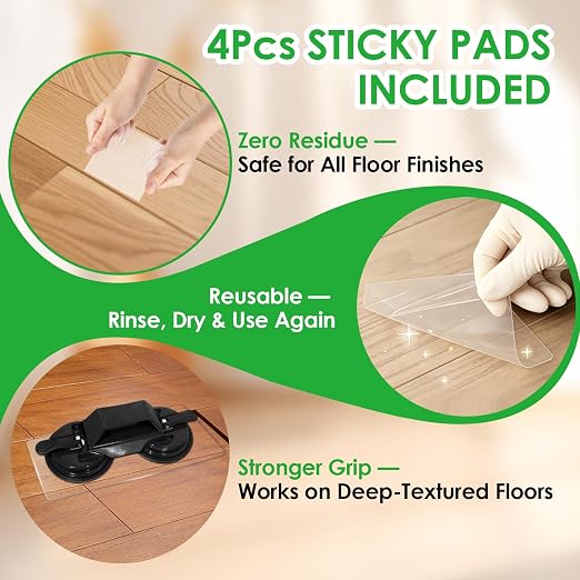 Floor Gap Fixer Tool to Fix a Floor, Vinyl Floor Repair Kit with Strong Suction Cups, Laminate Flooring Tools, Includes Plank Grabber and Mallet