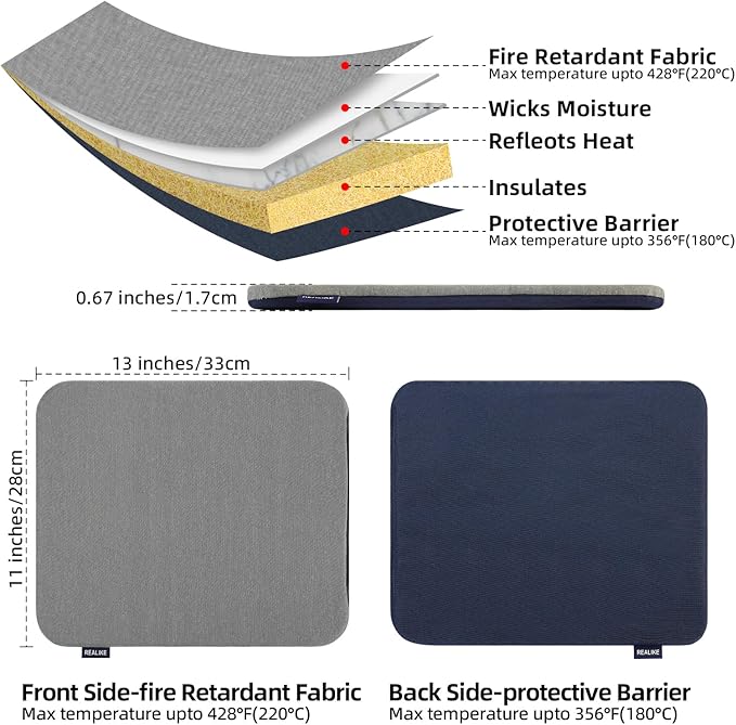 REALIKE Heat Press Mat Compatible with Cricut Easy Press 2/Cricut Easy Press(11X13 inch), Easy Press Mat for HTV Craft Vinyl Ironing Insulation Transfer Projects