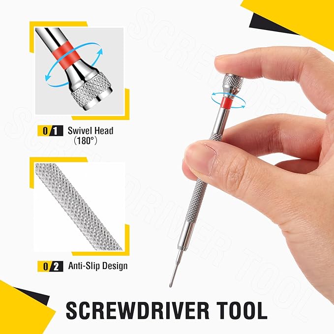 Chumia 8 Pieces Precision Watch Screwdriver Set, 0.6-1.8 mm Micro Jewelers Repair Screwdriver Set for Eyeglasses Jewelry Work, Electronics Repair(Flathead, Phillips)