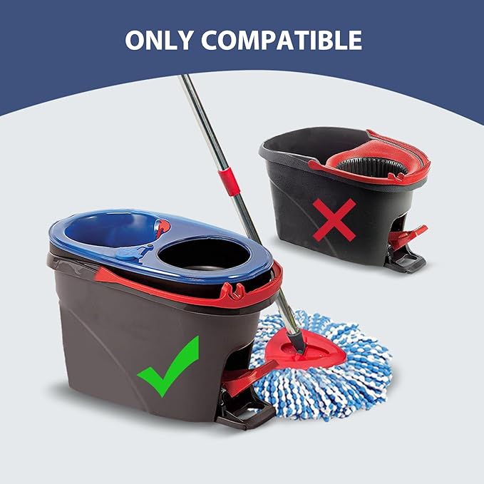 Nuorest Spin Mop Replacement Set for O-Ceda 2-Tank System, Includes 2 Mop Head Replacement, 1 Mop Handle (30-58in Adjustable 4-Section Pole), 1 Spin Base