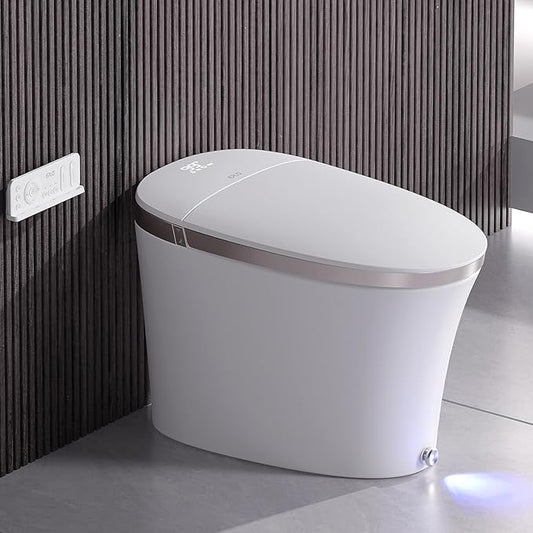EPLO Smart Toilet with Bidet Built In, Luxury Bidet with Heated Seat ADA Comfort Height & Foam Dispenser, Elongated Japanese Toilet with Automatic Flush, Dryer, Night Light, TEMP Display - iX7 MT