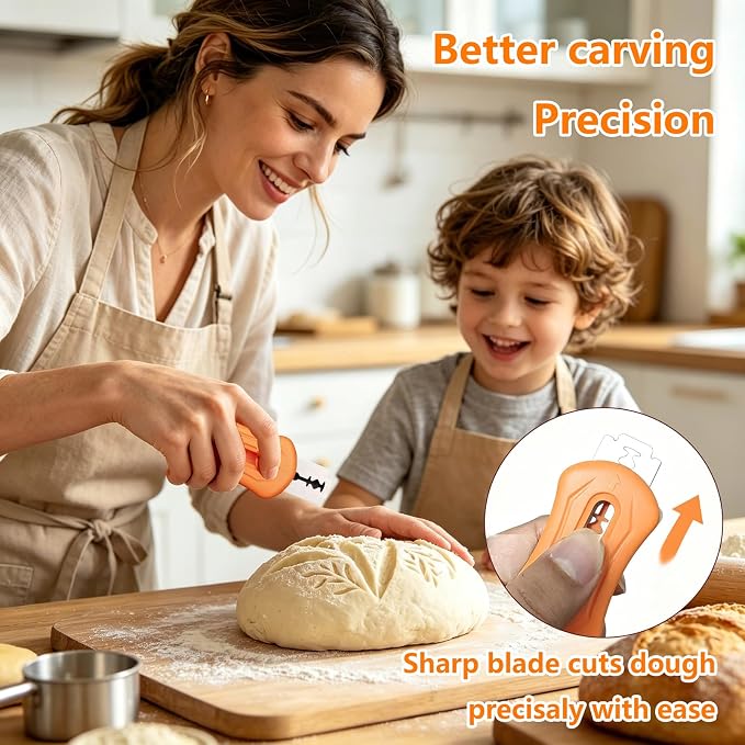 Professional bread lame, upgraded magnetic bread scoring tool, suitable for sourdough bread baking scoring knife for sourdough bread, including 10 razor blades， Professional Bakers Essential