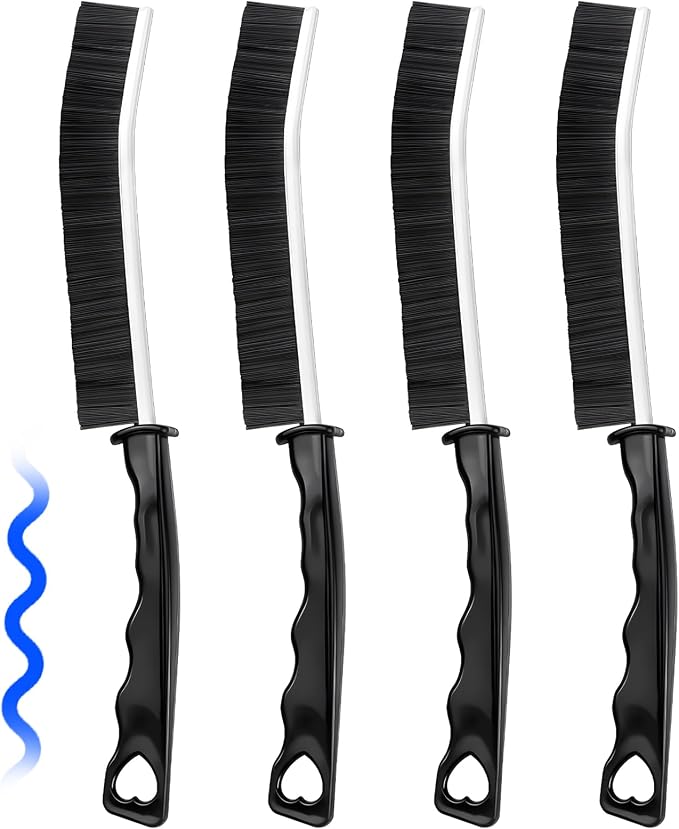 4 PCS Cleaning Brush Hard Bristle Cleaning Brush Small Cleaning Brush Crevice Cleaning Tool Grout Brush Bathroom Cleaning Brush Set for Tight Spaces Corners Kitchen Windows Shower Toilet Faucets Floor