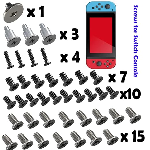 40PCS with Tweezer Screwdriver Opening Tools Repair Replacement Kit Full Screws Set for Nintendo Switch Console