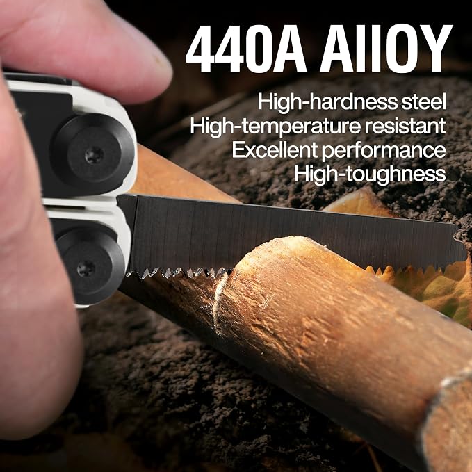 23 in 1 Multitool with Premium Gift Box, Cool Gadgets for Men (White) | Include Screwdrivers Saw Screwdrivers Bottle Opener Pliers Camping Knife, Best Gift for Boyfriend Son Dad Him Husband