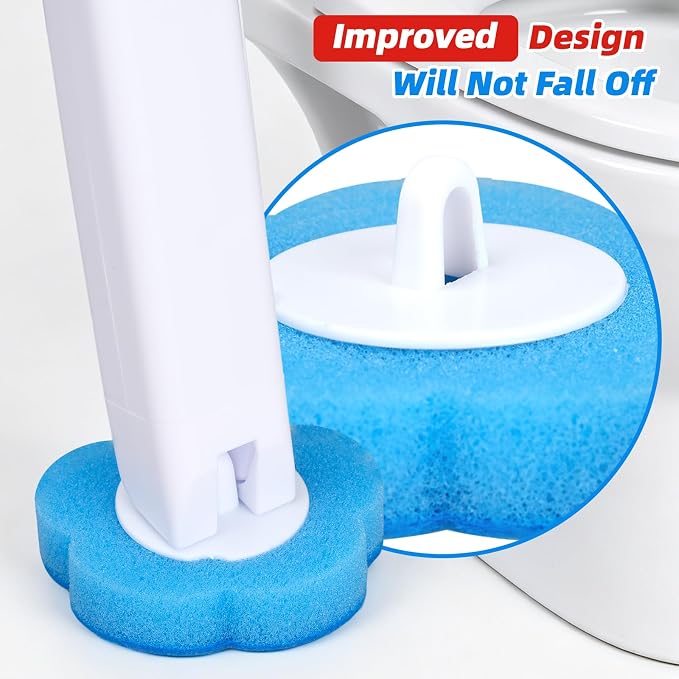 Toilet Bowl Wand Refills, 48 Pcs Disposable Toilet Brush Cleaning Sponges Heads, Not Compatible with Other Wand