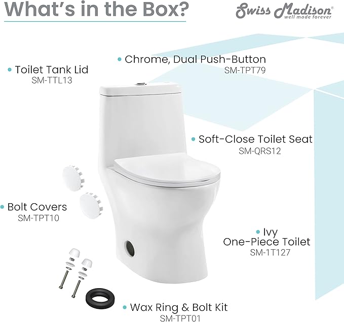 Ivy One-Piece Toilet, 10" Rough-in 1.1/1.6 gpf
