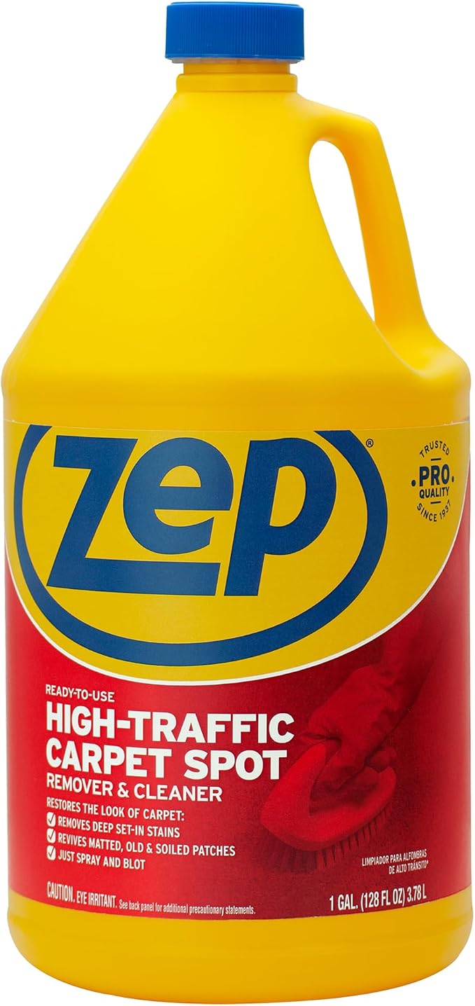 Zep High Traffic Carpet Cleaner - 1 Gallon - Penetrating Formula Removes Deep Stains. Make High-Traffic Areas Look New Again (Pack of 4)