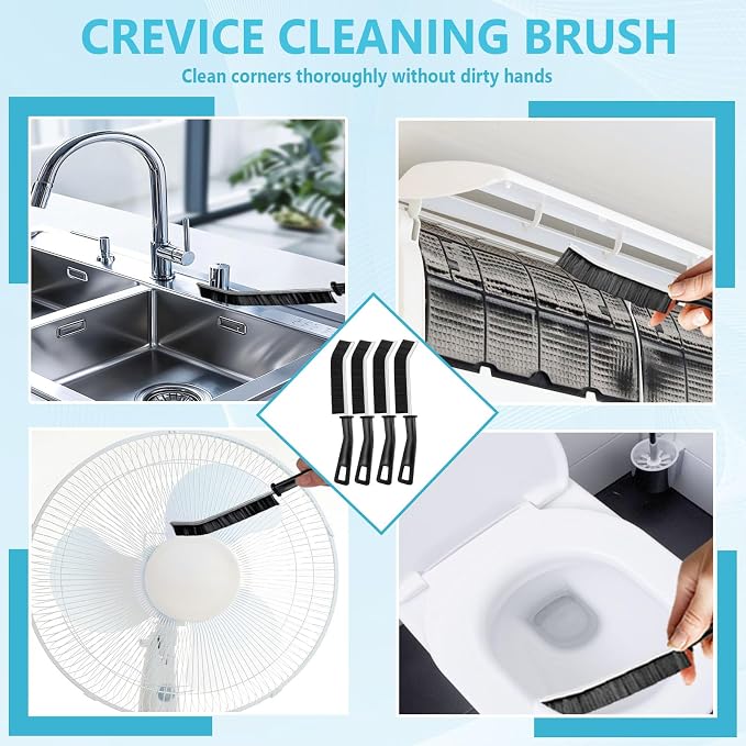15PCS Cleaning Brush Cleaning Supplies, Hard Bristle Crevice Cleaning Brush Grout Brush for Bathroom, Kitchen, Window Sill, Tile Corners & Household Deep Cleaning
