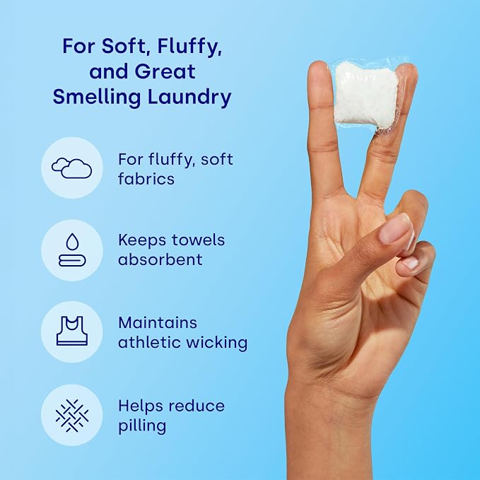Dropps Fabric Softener Pods, Crisp Breeze (64 Count) - Laundry Softener For Soft & Fluffy Fabrics | Liquid Softener & Dryer Sheet Alternative | Clean Ingredients | Plastic Free Packaging