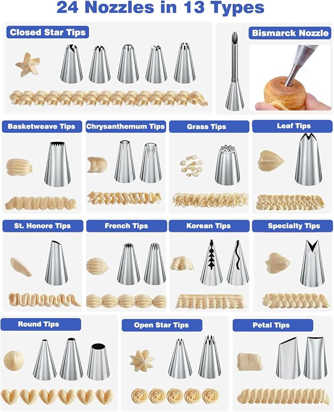 240PCS Cake Decorating Supplies Kits Cake Turntable, 100 Piping Bags 100 Disposable Cupcake Liners 24 Icing Piping Tips 3 Icing Scrapers 2 Spatulas Cake Leveler for Baking