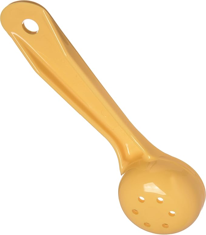 Carlisle FoodService Products 492304 Perforated Short Handle Portion Control Spoon, 1 oz, Yellow